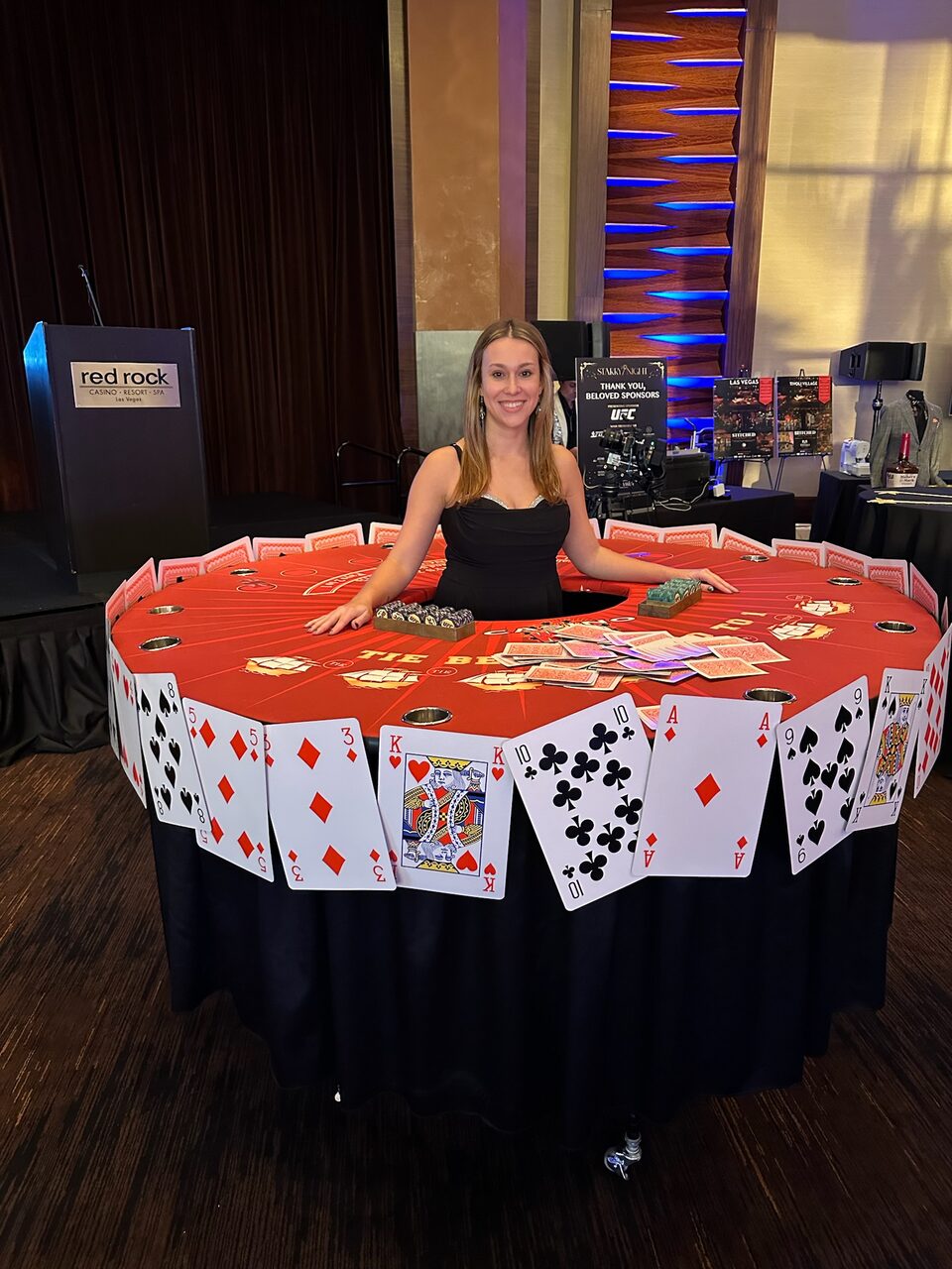 Oversized blackjack table at a Bay Area gala casino night
